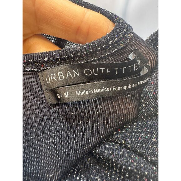Urban Outfitters Womens Semi Sheer Sparkle Cami Tank Top Size m Black Glittery - Picture 3 of 10